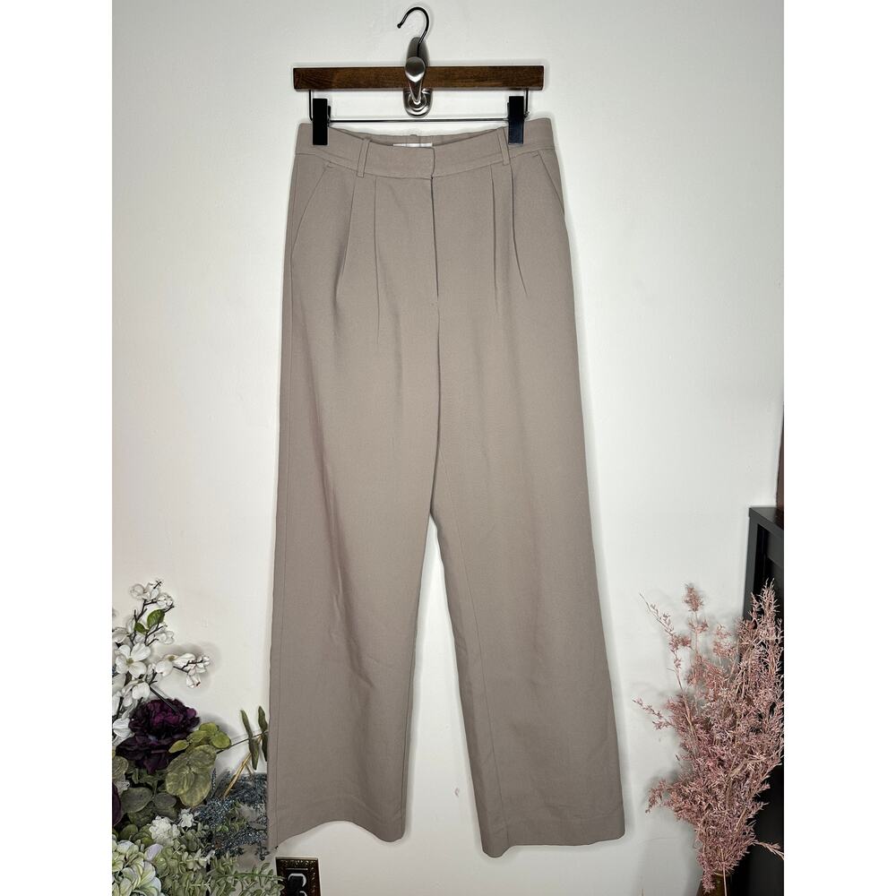 ABERCROMBIE & FITCH Sloane Tailored Pant Tan Wide Leg Sz 29/8L $90 {C34} - Picture 2 of 5